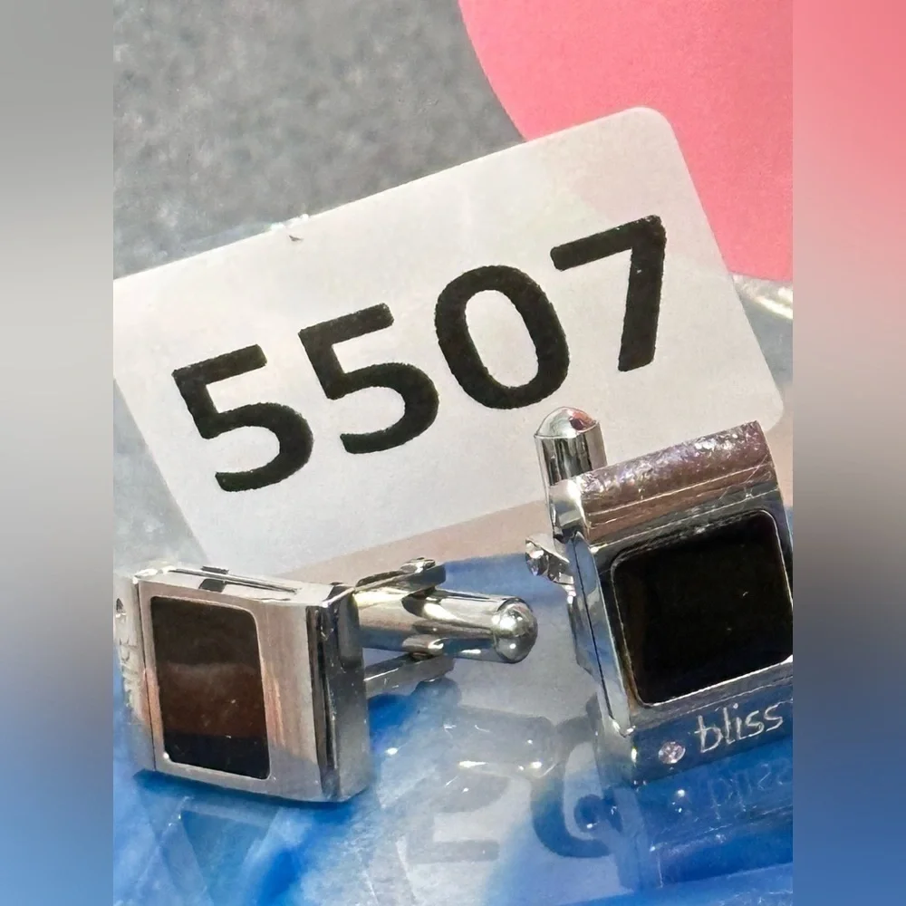 Bliss By Damiani Diamond & Spinel Men Cufflinks Signed Convertible Silver 5507